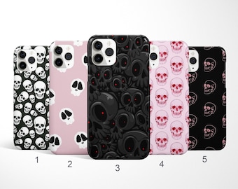 Skull Phone Case, Halloween iPhone 17, 16, 15 Pro Max Case, Skeleton Samsung S25 Case, Spooky Galaxy S24 Cover, Scary Google Pixel 10 Case