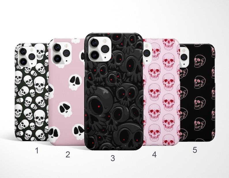 Skull Phone Case, Halloween iPhone 17, 16, 15 Pro Max Case, Skeleton Samsung S25 Case, Spooky Galaxy S24 Cover, Scary Google Pixel 10 Case image 1