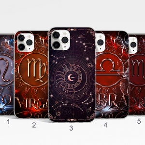 Zodiac Phone Case Horoscope Cover for iPhone  16, 15, 14 Pro Max, Samsung Astrology S25, S24, S23FE, Galaxy Note 20, Google Pixel 9Pro Case