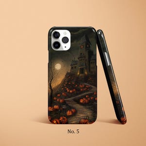 Halloween Phone Case, Jack o Lantern Phone Cover, Pumpkin Samsung S25 Case, Spooky iPhone 17, 16 Case, Haunted House Case, Google Pixel Case image 6
