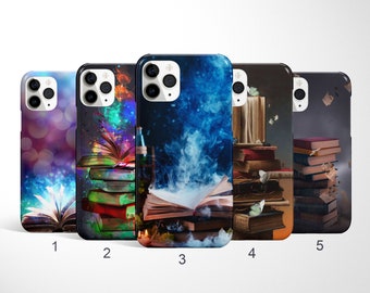 Book Worm Phone Case, Book Lover Phone Case for iPhone 16, 15 Pro Max, Samsung Galaxy Note 20, S25, S24, S23, Aesthetic Google Pixel 9 Case