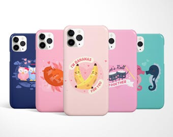 Cover per telefono kawaii per coppie, cover per telefono con animali, cover per telefono con cibo per iPhone 17, 16, 15 Pro Max, Samsung Galaxy S25, S24, S23, Google Pixel 10