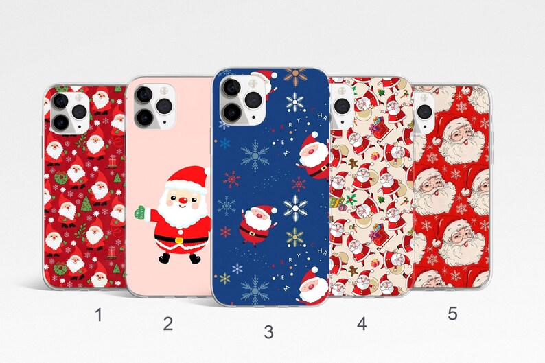 Santa Phone Case, Christmas Phone Cover for iPhone 17, 16 Pro Max, Samsung Galaxy S25 Ultra, S24, Xmas Google Pixel Case, Festive Phone Case image 1