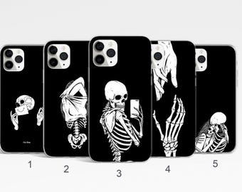Skull Phone Case Spooky Cover, Halloween iPhone 17, 16, 15, 14 Pro Max Case, Skeleton Samsung Galaxy S25, S24 Case, Scary Google Pixel Case