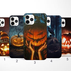 ハロウィンスマホケース、ジャック・オー・ランタン柄iPhone 17/16 Pro Maxケース、パンプキン柄Samsung S25ケース、スプーキー柄Galaxy S24 Ultraカバー、Google Pixelケース 画像 1