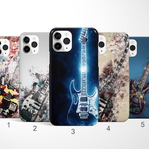 Funda para teléfono con tema musical, funda para teléfono con tema de guitarra, funda para iPhone 16, 15 con tema de guitarra eléctrica, funda para Samsung Galaxy S25 con tema de instrumento, funda para Google Pixel 8