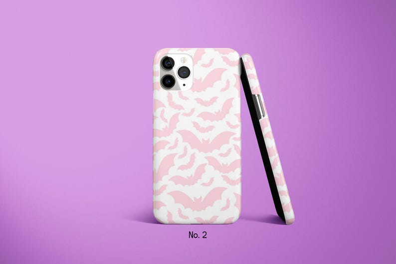 Custodia per telefono a forma di pipistrello, custodia per telefono a tema Halloween, custodia per iPhone 17, 16, 15, 14 Pro con tema natura selvaggia, custodia spettrale per Samsung Galaxy S25 Ultra, custodia per Google Pixel 9 immagine 3