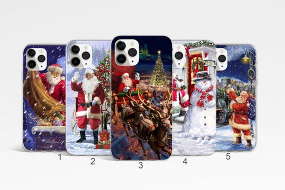 Santa Phone Case Xmas Phone Cover, iPhone 17, 16, 15, 14 Pro Max, Samsung Galaxy S25, S24 Case, Xmas Google Pixel Case, Festive Phone Case