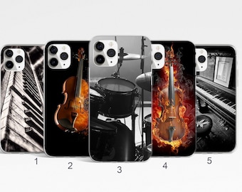 Music Phone Case, Piano iPhone Cover Instrument Phone Case, Violin Samsung S25 Case, Galaxy S24 Plus, Drum iPhone 17 Pro, Google Pixel Cover