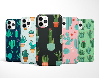 Funda de cactus, funda de planta para iPhone 17, 16e, 15 Pro Max, funda bonita para Samsung Galaxy S25, S24, S23FE, funda para Google Pixel