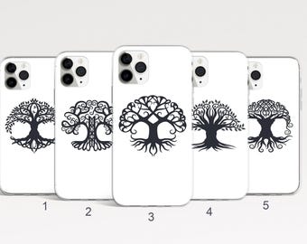 Custodia per telefono Albero della Vita, cover celtica per iPhone 17, 16e, 15 Pro, custodia Yggdrasil per Galaxy S25, S24, custodia Samsung a tema natura, regalo pagano