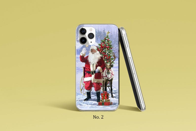 Santa Phone Case Xmas Phone Cover, iPhone 17, 16, 15, 14 Pro Max, Samsung Galaxy S25, S24 Case, Xmas Google Pixel Case, Festive Phone Case image 3