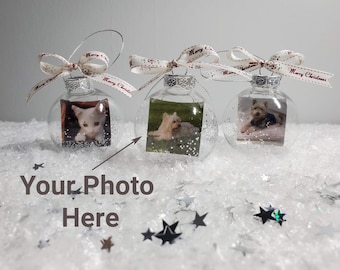 Personalised Christmas Ornament Custom Photo Bauble Gift 2 Pieces