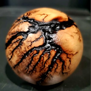 Lichtenberg/Fractal Burned Decorative Sphere/Orb (Single/Large - 4 inch)