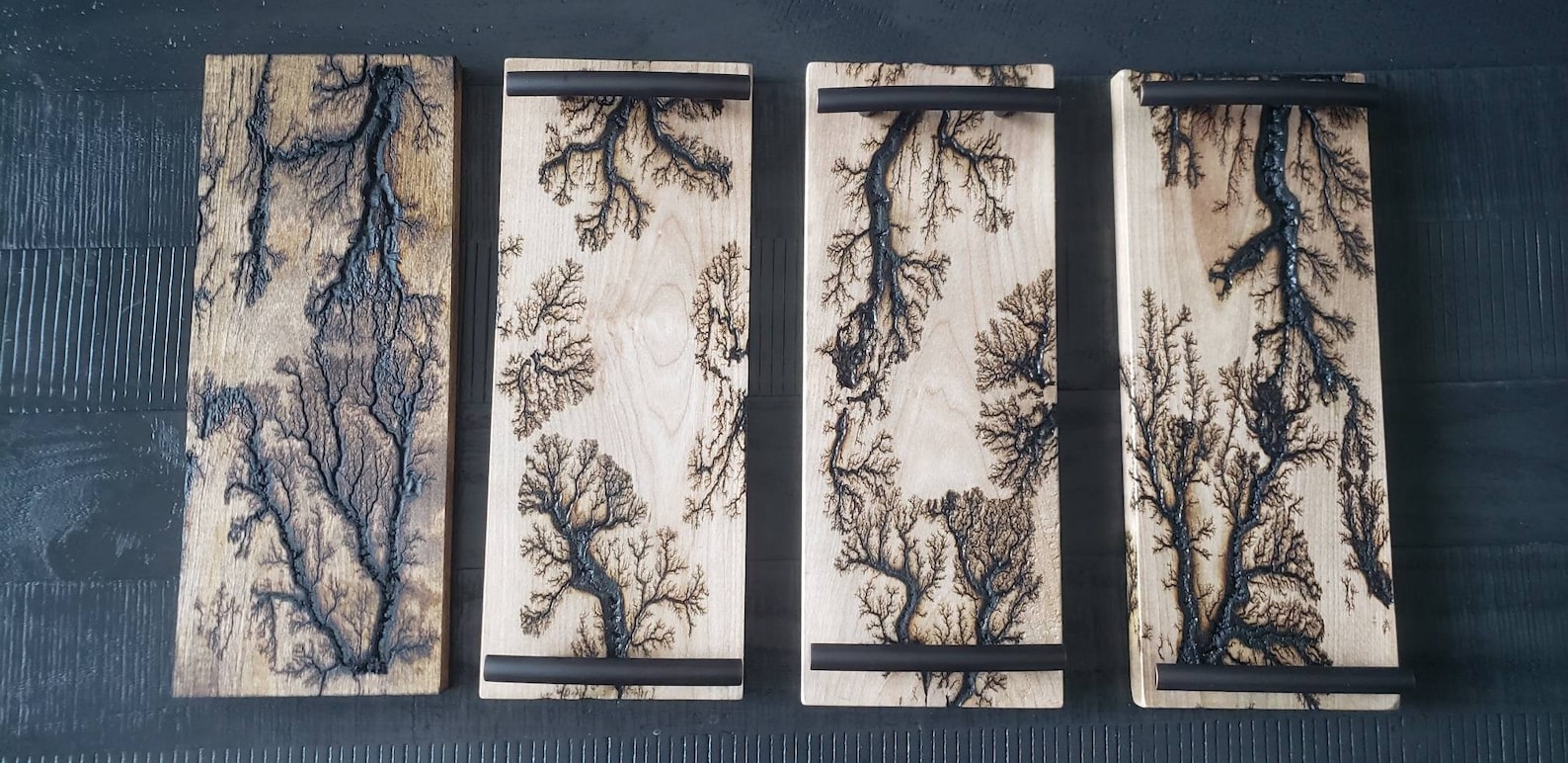 Lichtenberg/Fractal Burn Small Decorative Trays | Etsy