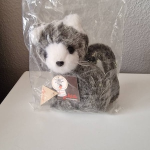 Sigikid Cat Plush Toy, Plush Cat, Grey Vintage Unused.No. 27988.Washable