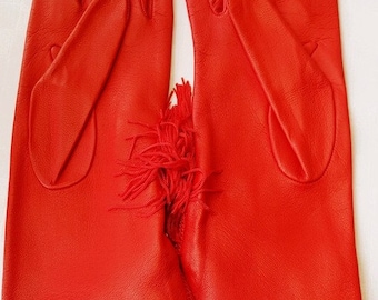 Genny Versace lambskin gloves Red leather