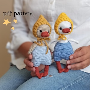 Amigurumi goose pattern, goose toy pattern, bird crochet pattern, cute crochet goose toy, amigurumi animals goose