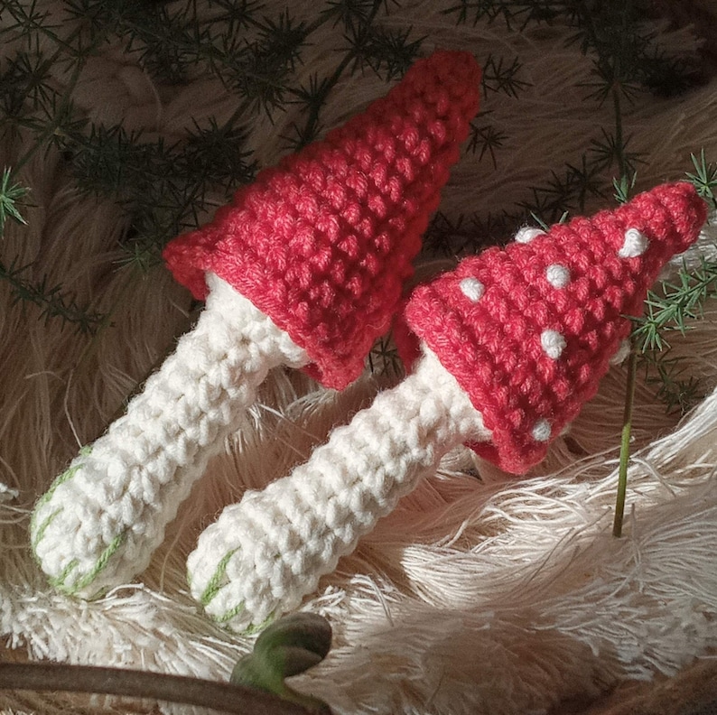 Mushroom crochet pattern, Christmas mushroom ornament, teacher Christmas crochet gifts, magic fly agaric amigurumi, cute mushroom pattern image 8