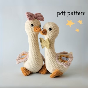 Goose crochet pattern, easy amigurumi pattern for beginners