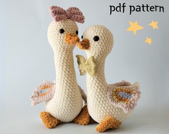 Goose crochet pattern, easy amigurumi pattern for beginners