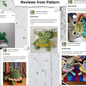 Crochet frog pattern, amigurumi frog toy, mini crochet animals, cute crochet frog, green frog crochet pattern image 2