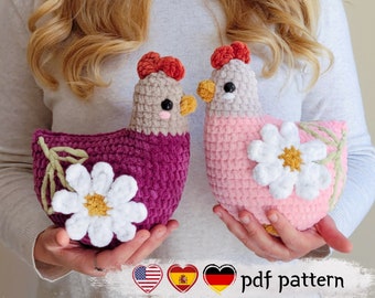 Crochet Chicken Amigurumi Pattern Easy to Follow Crochet Hen Pattern for Farmhouse Decor Cute Chicken Crochet Toy Pattern Beginner Friendly