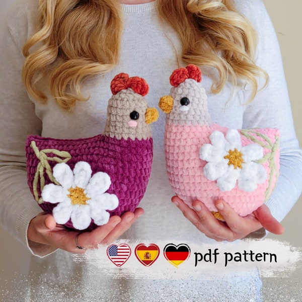 Modèle Amigurumi poulet au crochet facile à suivre Modèle de poule au crochet pour décoration de ferme Modèle de jouet au crochet poulet mignon adapté aux débutants