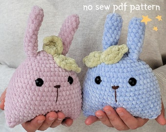 Bunny no sew crochet pattern, amigurumi bunny pattern, no sew crochet bunny, easy amigurumi for beginner, plush bunny pattern