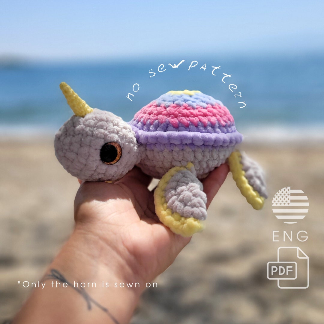 Turtle Crochet Pattern No Sew Sea Turtle Easy Crochet Plushie Pattern ...