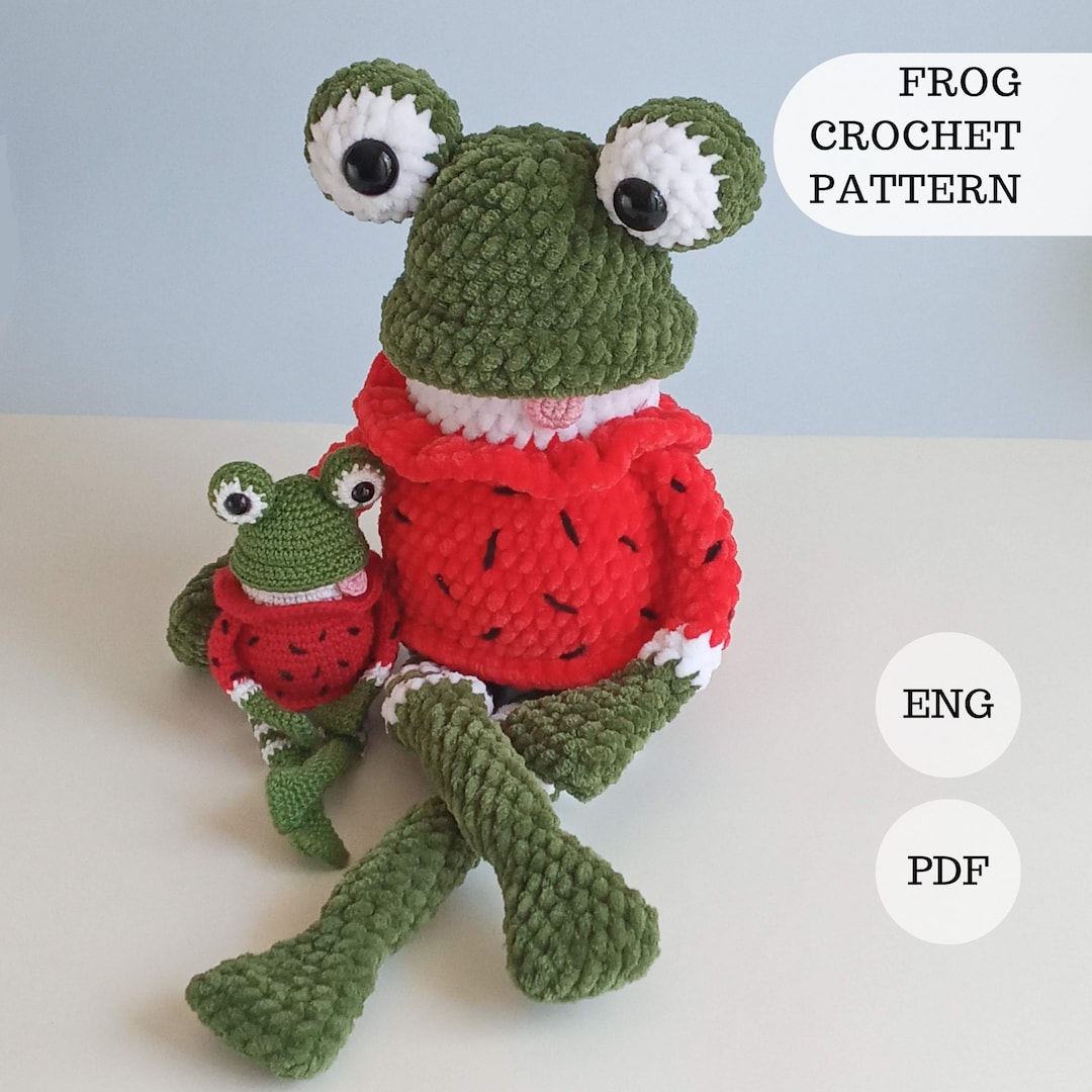 Crochet Frog Pattern, Frog Plush Pattern, Amigurumi Frog Toy, Cute
