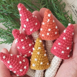 Mushroom crochet pattern, Christmas mushroom ornament, teacher Christmas crochet gifts, magic fly agaric amigurumi, cute mushroom pattern image 9