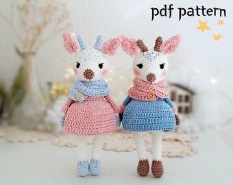 Deer crochet pattern, crochet toy pattern, christmas crochet deer, amigurumi christmas pattern