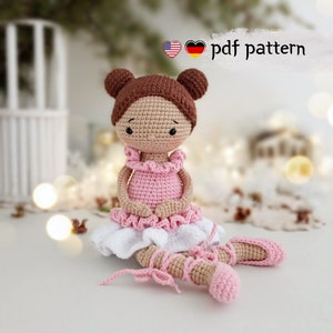 Crochet doll pattern, balerina amigurumi doll, amigurumi ballerina, dancing dolls, cute crochet PDF pattern