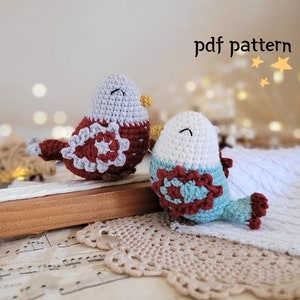 Bird crochet pattern, Christmas amigurumi toy, teacher gifts, crochet bird ornament, cute mini amigurumi toy, Christmas toy ornament