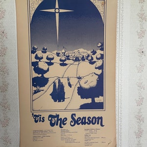 Folheto de peça de teatro Tis The Season, folheto de teatro vintage, anúncio vintage, década de 1980, história de Buffalo, Nova York