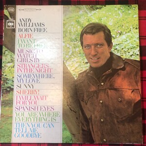 Andy Williams Born Free vinyl record 1967 stereo CS 9480 Mono CL 2680