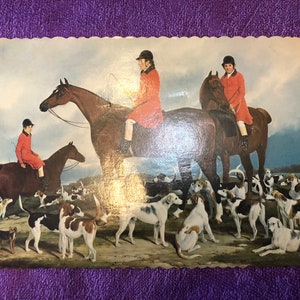 The Old Surrey & Burstow Foxhound Postkarte, Vintage, 74713-D, unbenutzt