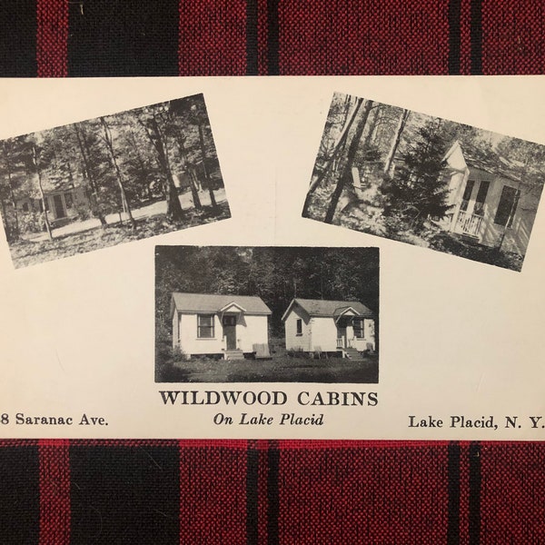Wildwood Cabins on Lake Placid Postcard