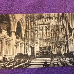 Carte postale du choeur de la cathédrale de Winchester, série Frith, no. 43682, 1899, inutilisé, dos divisé