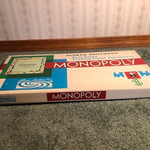 Monopoly Board Game, made by Parker Brothers, Real Estate Trading Game, 1961, Complete