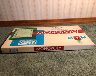 1964 年製ヴィンテージの赤い箱入りモノポリー ボード ゲーム。 - Etsy