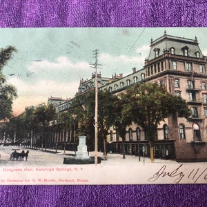 Convention Hall, Saratoga Springs, NY Postkarte, 1907, gebraucht