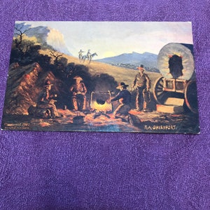 Carte postale The Camp Fire, R A Davenport, numéro 207, copyright 1907 non utilisé