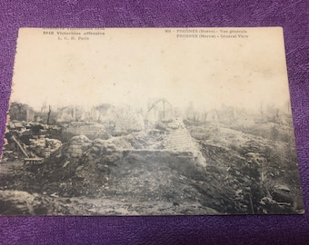1918 Postkarte Siegreiche Offensive, L. C. H. Paris, 904 Prosnes (Marne) Gesamtansicht, gebraucht
