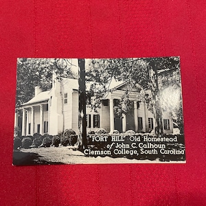 Fort Hill Old Homebone des John C. Calhoun Clemson College, South Carolina Postkarte, vintage, unbenutzt