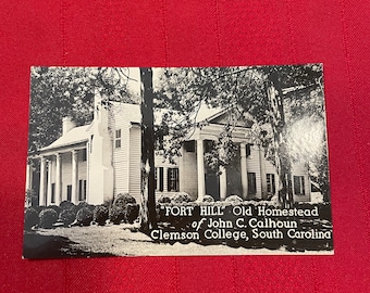 Cartolina d'epoca del Fort Hill Clemson College - John C. Calhoun Homestead