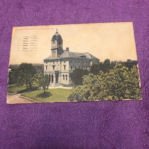 County Court House, Harrisonburg, VA Cartão postal, usado, postagem marcada como 1908, dividido atrás