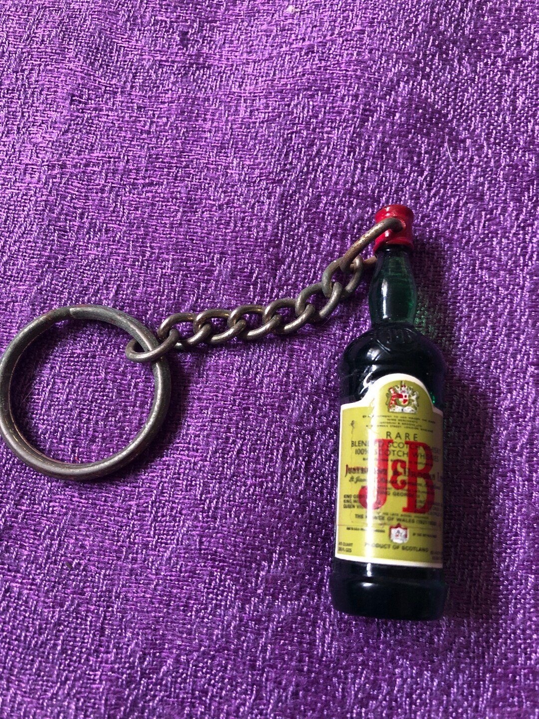 Vintage J & B Whiskey Bottle Keychain Etsy