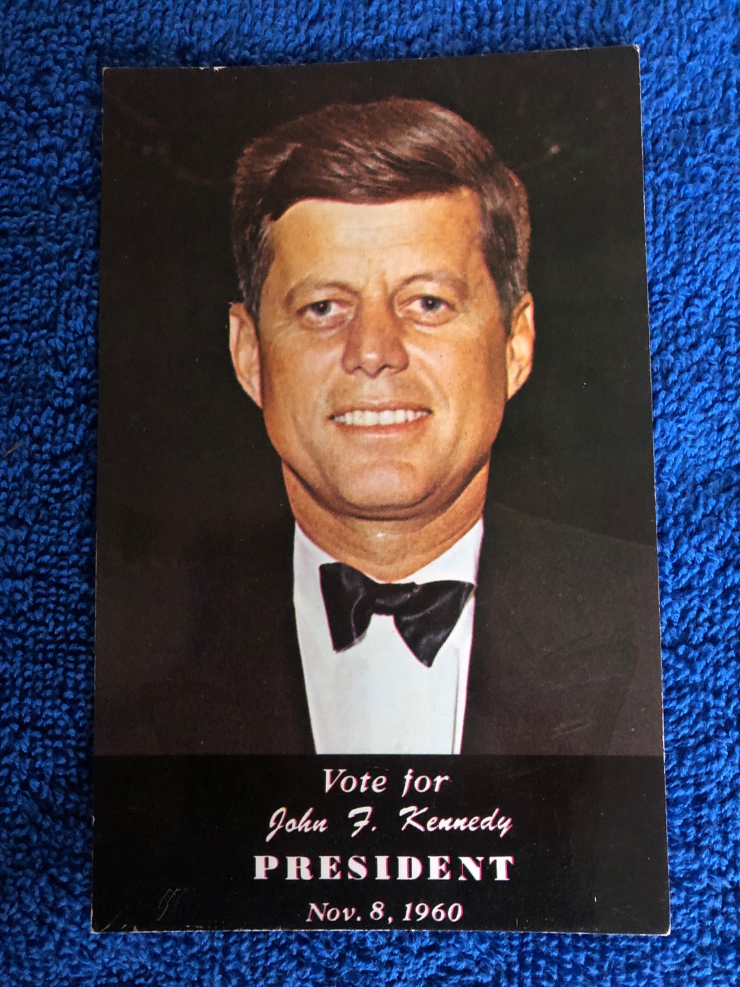 Original 1960 John F. Kennedy For President Bumper Sticker - Vintage 8x3